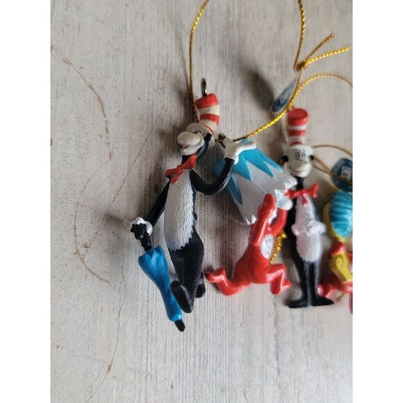 Vintage official movie cat in hat Dr Seuss Thing 1 Thing 2 mini ornament Xmas - Picture 3 of 8
